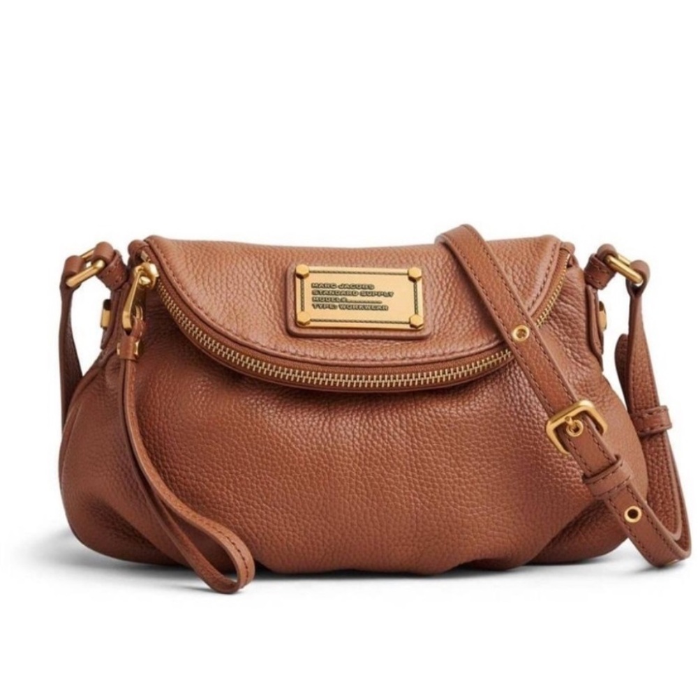 Marc Jacobs Natasha Q Tan Leather Crossbody Bag in Argan Oil